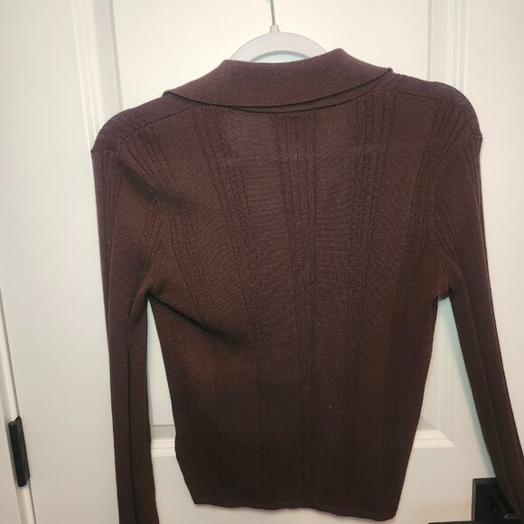 Zara Brown Collared Cardigan (S) – Cozy Chic Fall Staple - Picture 3 of 3